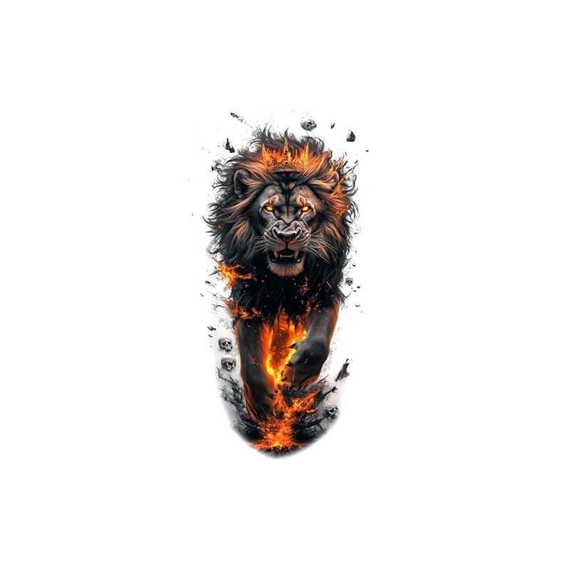 2 Blätter Temporäres Löwe Tattoo Löwen Tattoo Tier Klebetattoo NAG132x2