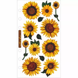 Sticko Sunny Sunflower Flower Planner Stickers Papercraft Envelope Seals Floral