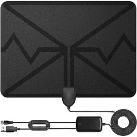 TV Antenna, HD Digital Amplified for Long Distance Reception, Coverage Over 250 + Mile Range, Signal Booster,16.5-Foot coaxial HD Cable, Supports Local Channels 4K 1080p HD Indoor