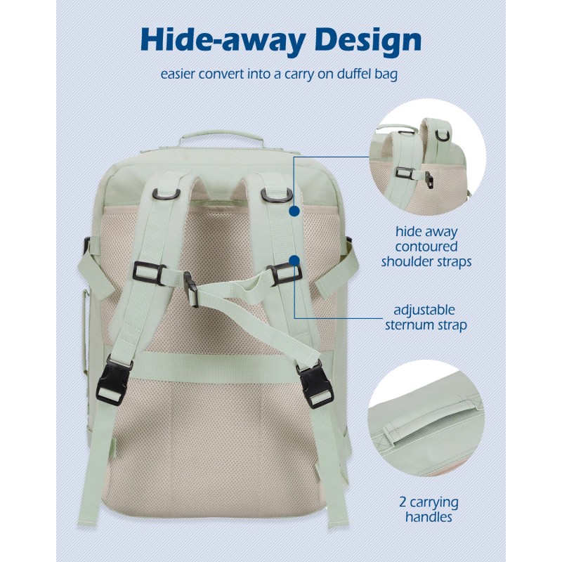 Hynes Eagle Carry on Backpack 38L Large Travel Backpack Women