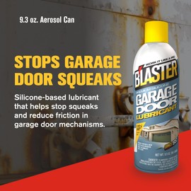 B’Laster Garage Door Lubricant Spray – Premium Silicone Garage Door Lube – Reduces Friction, Quiets Noisy Operation, Tack-Free Formula that Won’t Attract Dust or Dirt – 9.3oz (Case of 6)