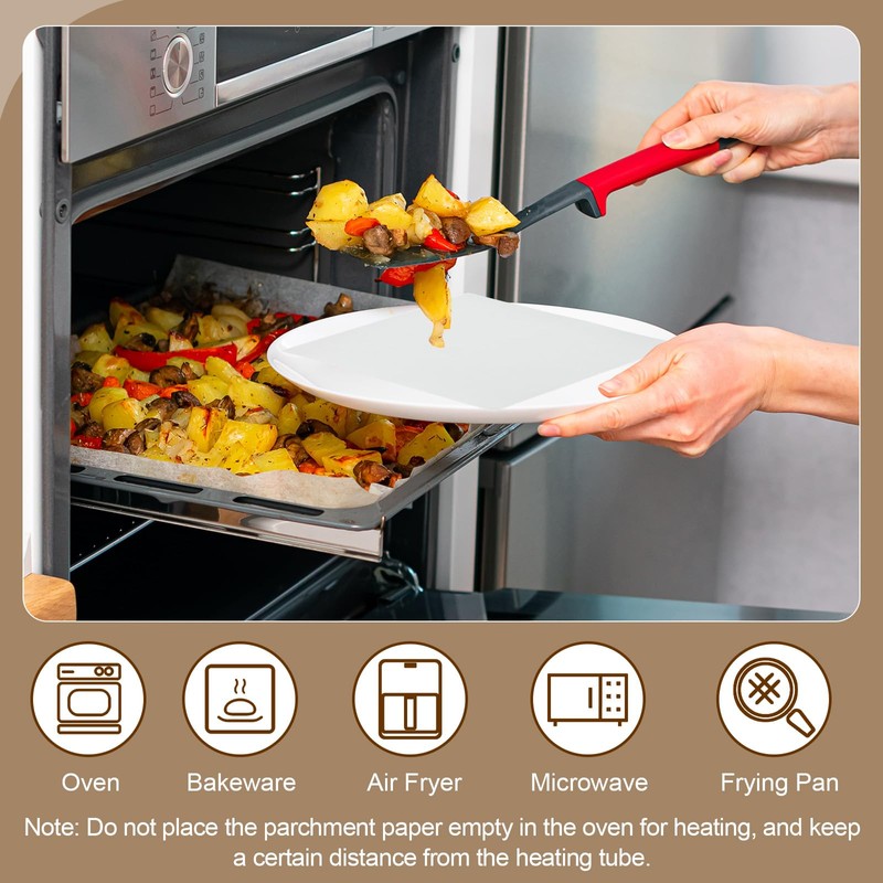 sourcing map 500 Pcs Unbleached Parchment Paper Baking Sheets Squares,