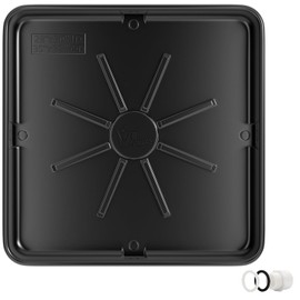 30x32inch Washing Machine Drain Pan, with Raised Edge, Features a Heavy Durable Plastic, Floor Protector - Protects Floors from Leaksf, with 1" Drain Fittings, Black