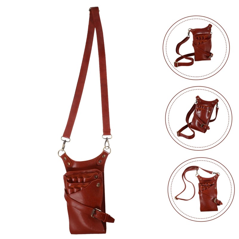 SAFIGLE Detachable Leather Barber Comb Pouch Scissors Bag for Hairdressing