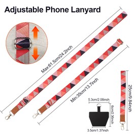 H HOME-MART Phone Lanyard,4× Pads, 1× Adjustable Neck Lanyard Strap, 1× Wrist Lanyard Strap for Keys ID Badge Set Phone Tether