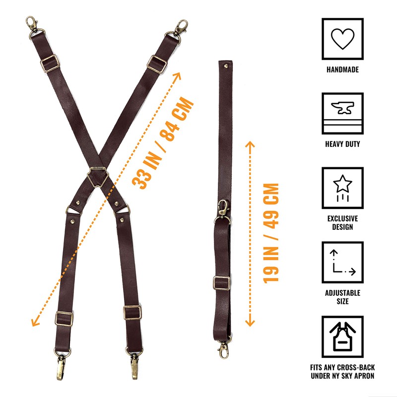 Under NY Sky Real Leather Strap for Apron - Cross