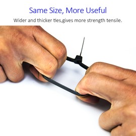 Cable Zip Ties Heavy Duty 8 Inch, Ultra Strong Plastic Wire Ties with 80 Pounds Tensile Strength, 100 Pieces, Nylon Tie Wraps with 0.24 Inch/6mm Width in Black & White, Indoor and Outdoor UV Resistant