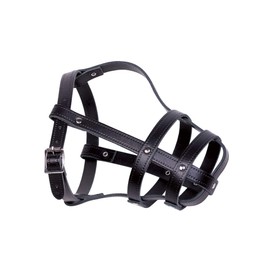 Nobby Leather Muzzle Black Size 6 26/44 cm