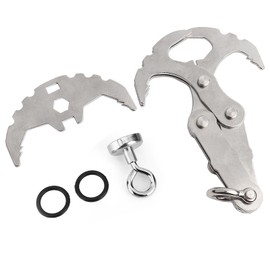 1pc Multifunctional Stainless Steel Grappling Hook Climbing Claw Outdoor Survival Carabiner