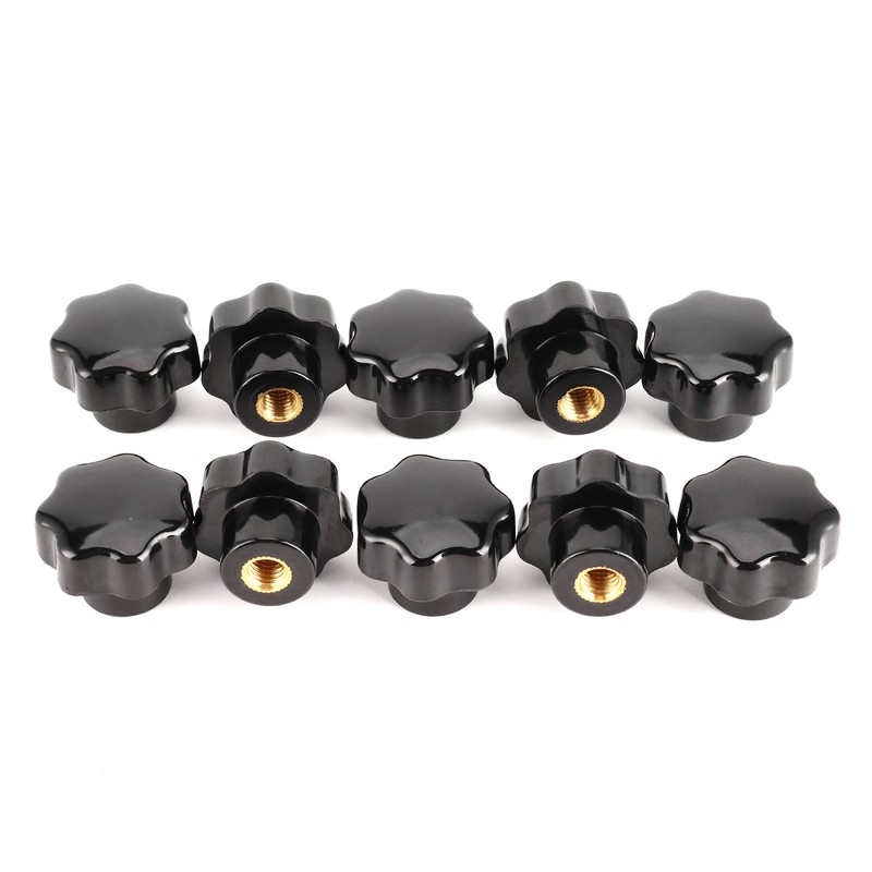 10Pcs Nuts Knob Grip Handle 7-Star 8mm Female Thread Brass