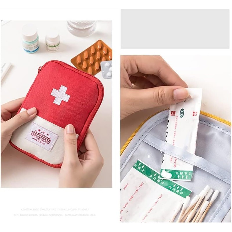 aoukoslt Pink First Aid Bag Empty, Empty First Aid Pouch,