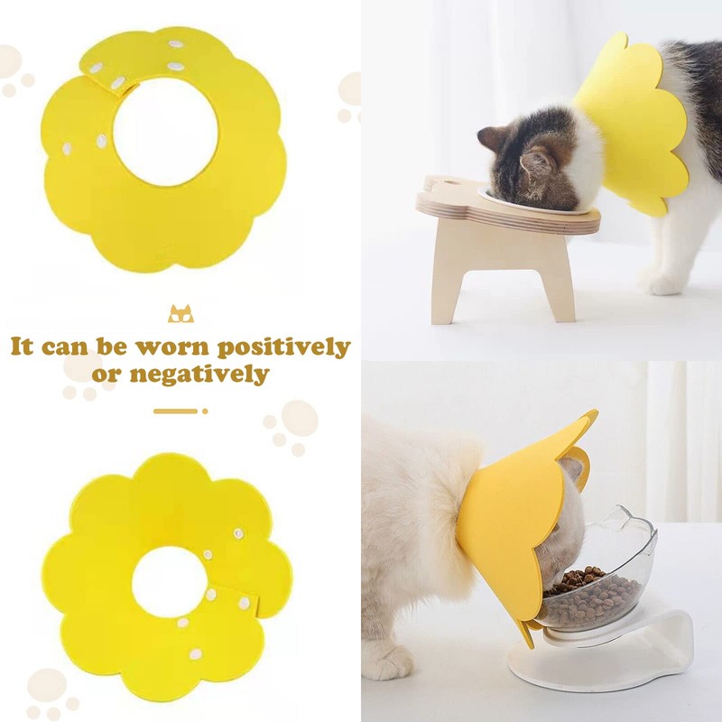 Jakonay 3-Piece Cat Recovery Collar Set - Sunflower Neck Cat