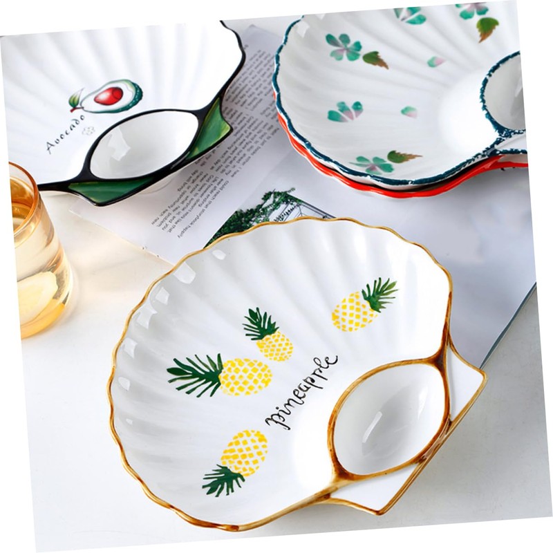 COLLBATH 1pc Dumpling Seasoning Dish Ceramics Snack Saucer Sauce Plate