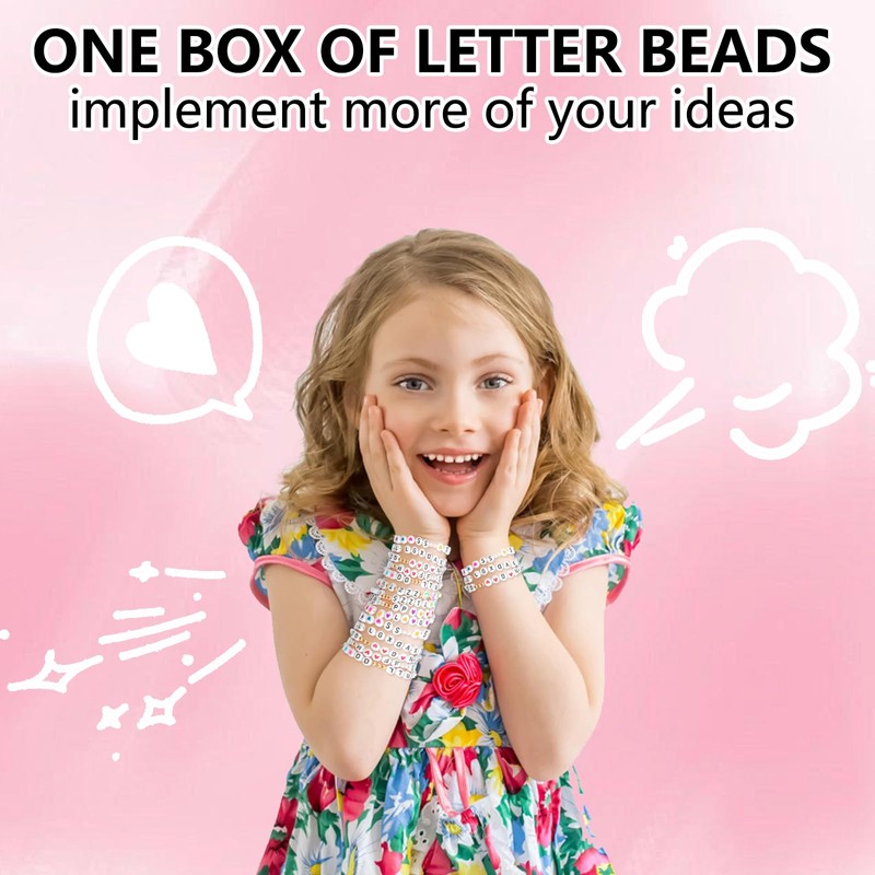 2240 Letter Beads for Friendship Bracelet Making Kit,Acrylic Letter Beads,