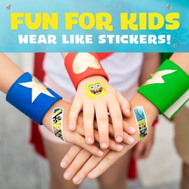 Spongebob Kids Bandages, 100 ct | Wear Like Stickers, Adhesive Bandages for Minor Cuts, Scrapes, Burns. Easter Basket Stuffers for Kids & Toddlers