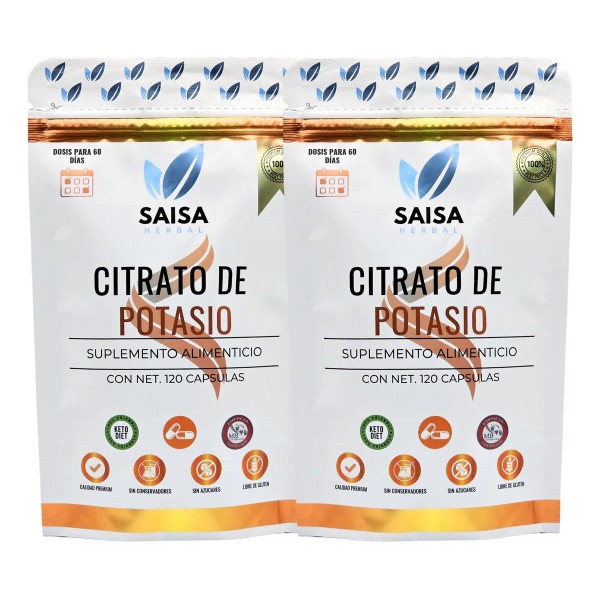 Citrato De Potasio 2 bolsas con 120 capsulas cu. Suplemento
