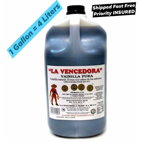 1 - La Vencedora 1 Gallon / 4 Liters Pure Pura Mexican Vanilla Vanilla Extract