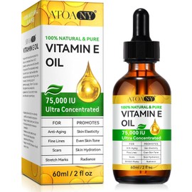 MuuDew Vitamin E Oil for Skin, Scars, Face and Body, Vitamin E Oil - 75,000 IU for Moisturizing Dry Skin, Easy to Absorb, 2 Fl Oz