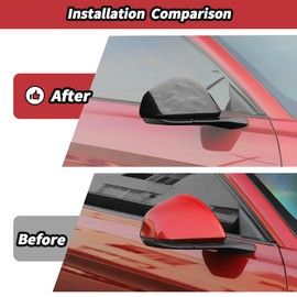 JeCar 6pcs Carbon Fiber Full Side Mirror Cover Trim Overlay for 2015-2024 Up Ford Mustang