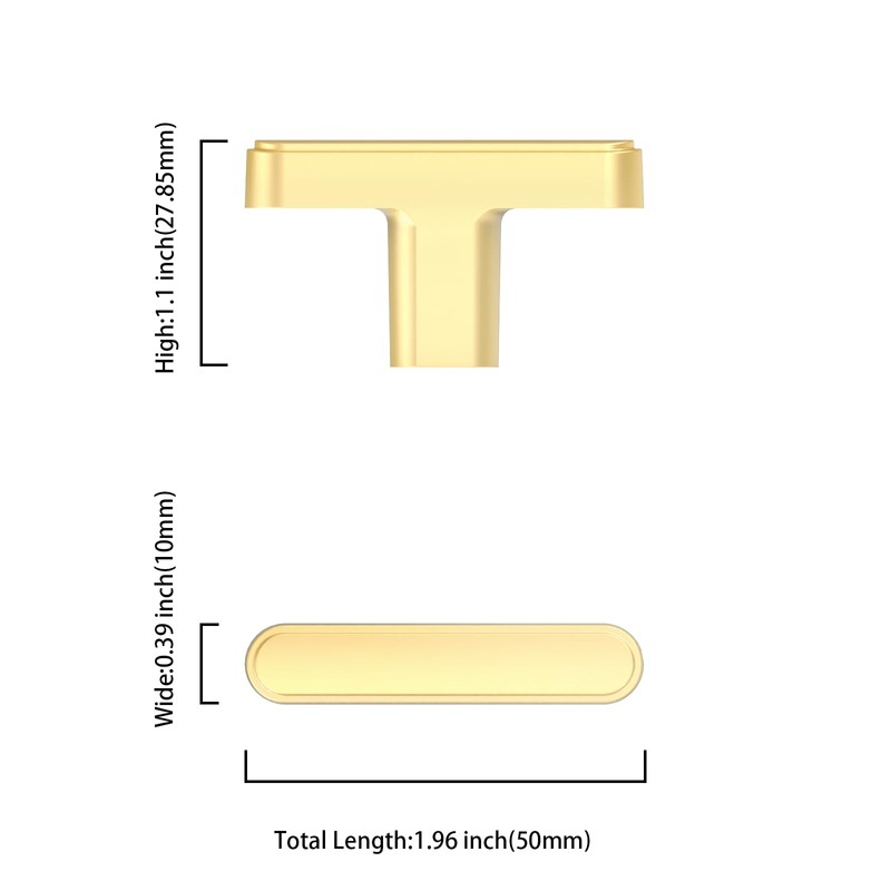 Asidrama 10 Pack Brushed Gold Kitchen Cabinet Knobs Dresser Knobs