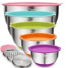 Wildone Mixing Bowls with Airtight Lids Set, 5PCS Stainless Steel