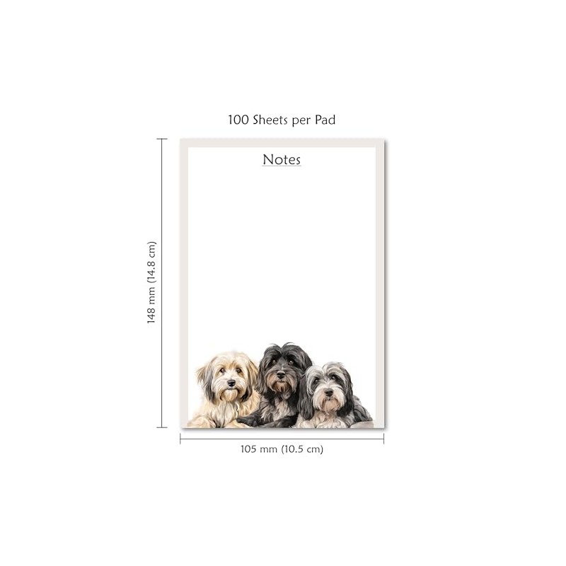 PartiKraft Tibetan Terrier Dog To Do List - A6 Notepad