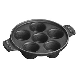 STAUB Cast Iron Escargot Dish, 5.75-inch, Black Matte
