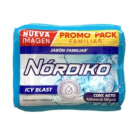 NORDIKO Icy Blast 4 Pack Jabón En Barra Frescura y Limpieza 100g