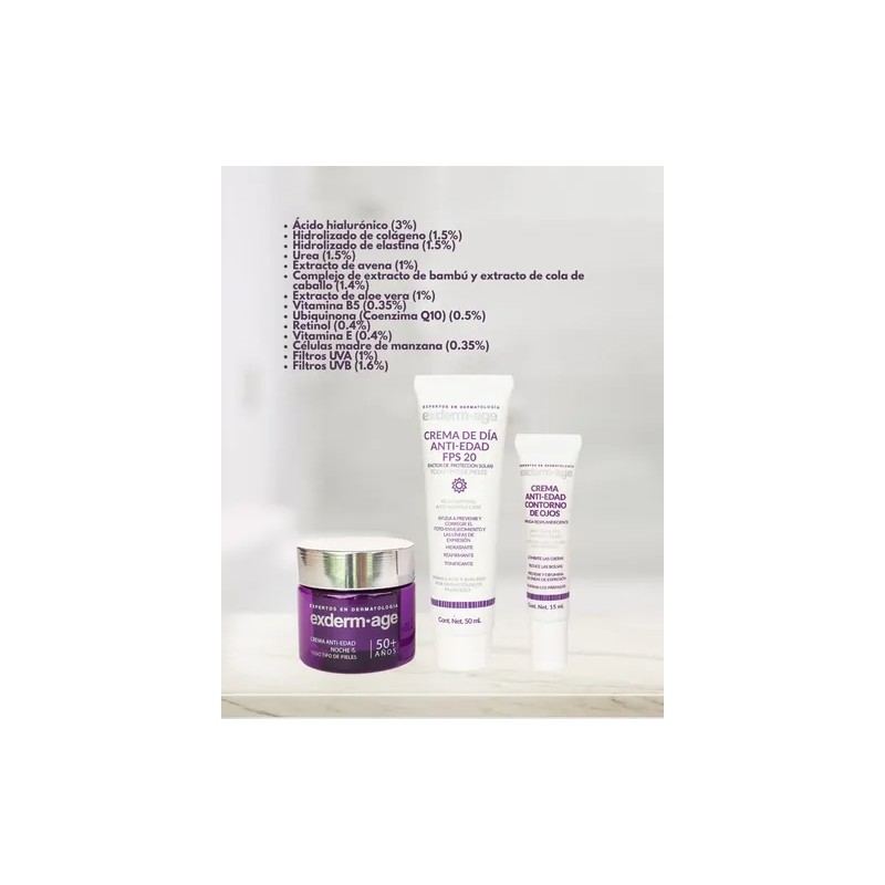 Kit Exderm Age Antiedad Crema Dia Noche Contorno Ojos