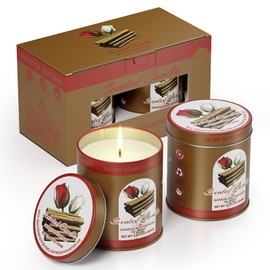 Sandalwood & Rose Scented Candles Gift Set | 2 Pack,8% Essential Oils,80-Hour Clean Burn Smoke-Free | Tin Jar Soy Wax Aromatherapy Candles Relaxation Meditation for Home Birthday Gifts for Men & Women