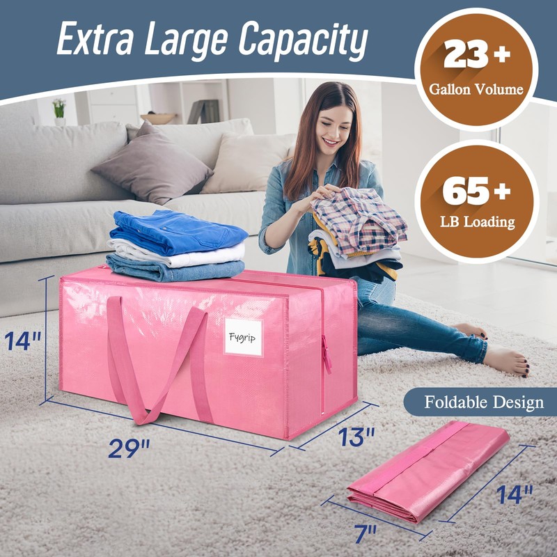 6 Pack Extra Heavy Duty Large Moving Bags with Strong