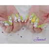 ⭐️ Lemon pearl handmade nail tip ✨ - Short C