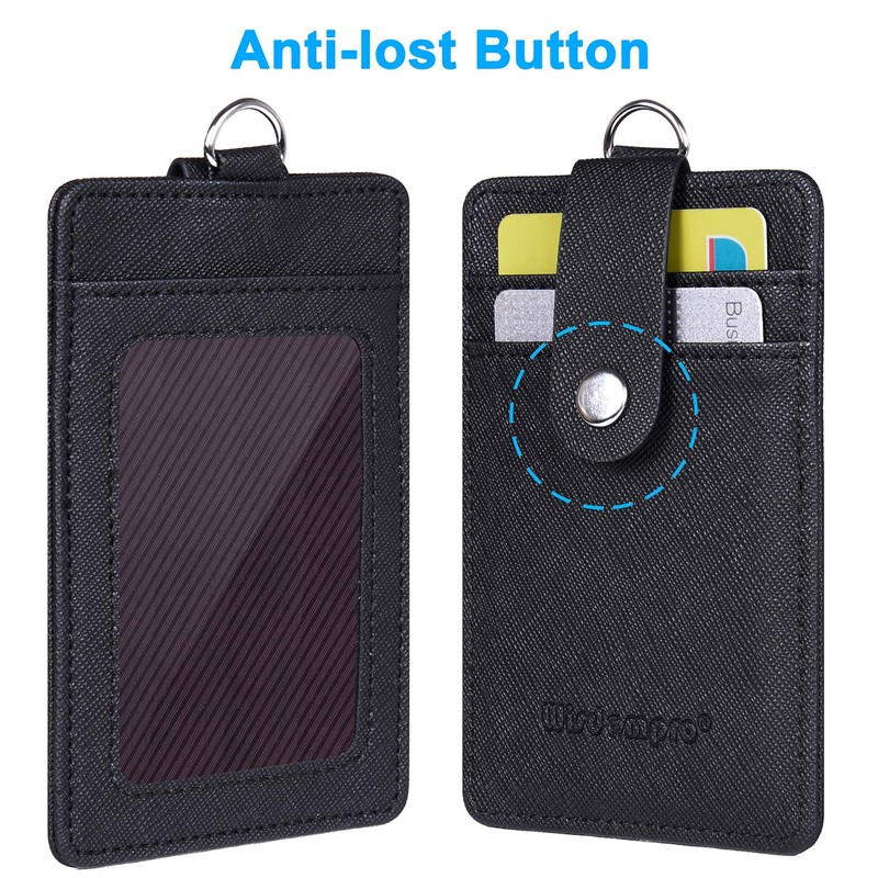 Vertical Wisdompro PU Leather ID Card Holder, Double Sided Pocket,