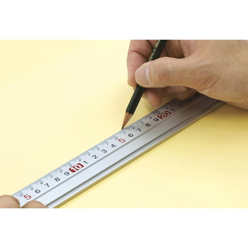 新潟精機 SK アルミスケール 快段目盛 30cm AS-30 溝引き用溝付