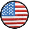 Round American Flag Patch, Hook and Loop USA Flag Embroidered