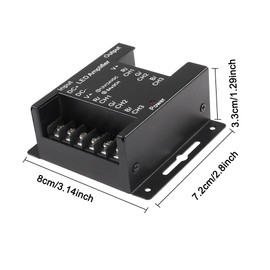 XMSJSIY RGB LED Amplifier 3-Channel Signal Repeater DC 12V-24V 8A/CH Dimmer Power Amplifier Controller for LED Strip Lights-1 PCS