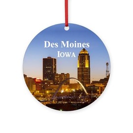 CafePress Des Moines Round 4" MDF Holiday Ornament
