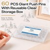 Optomni Giant Push Pins 60 PCS, 1 Inch Large Clear