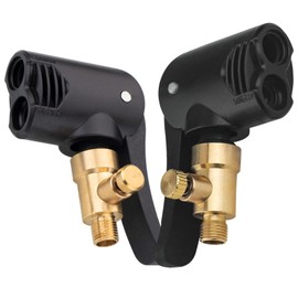 Pack of 2 French valve adapters, valve adapters, tyre inflator, valve stem connector, safe and durable, 2-in-1 valve, suitable for cars, bicycles, motorcycles and trucks