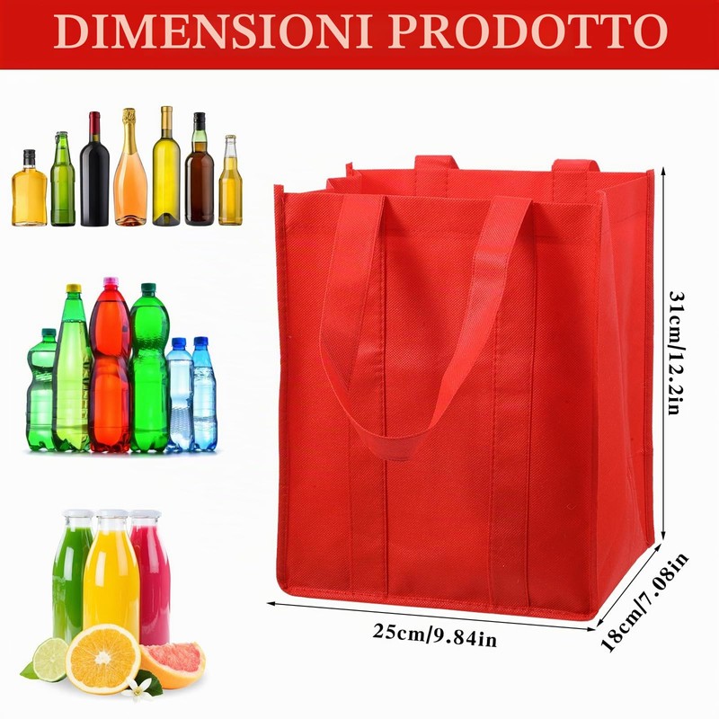 Classicseali 2 portabottiglie, 6 bottiglie, borsa per bottiglie, contenitore per