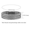 JewelryWe Stainless Steel Braided Link Chain Bracelet 19MM Wristband for
