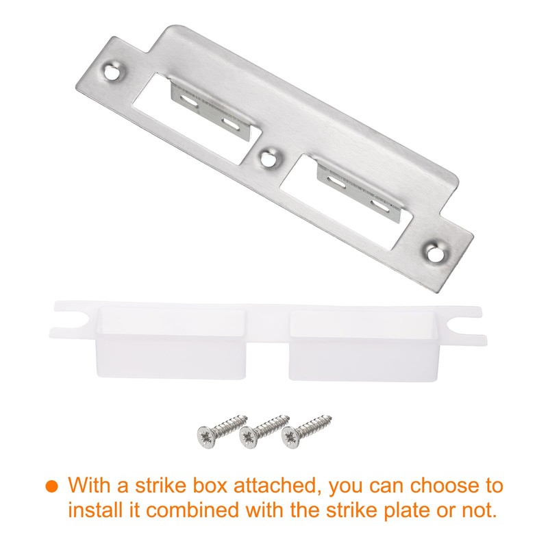 sourcing map Door Strike Plate, 155mm x 35mm 201 Stainless