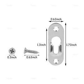 AUEAR, Metal Keyhole Hanger Picture Frame Mirror Cabinet Hanging Fasteners Hardware Flush Wall with Mount Screws (50 Pack, Silver)