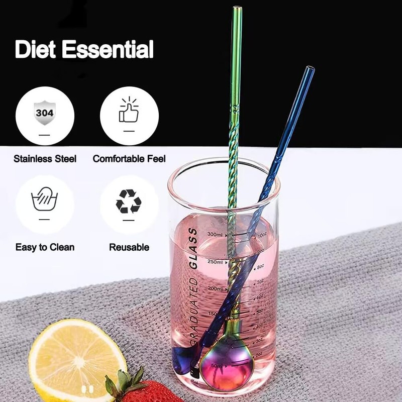 6 PCS Long Handle Spoon, 9 Inch Ice Tea Spoon,