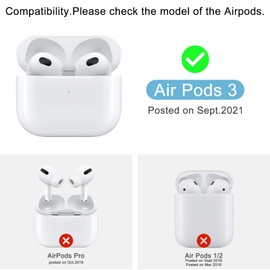 CEENFFO Genuine Leather Case for AirPods 3 (2021), Compatible with AirPods 3 Case Leather with Lanyard, Supports Wireless Charging and Front LED Visible for Case