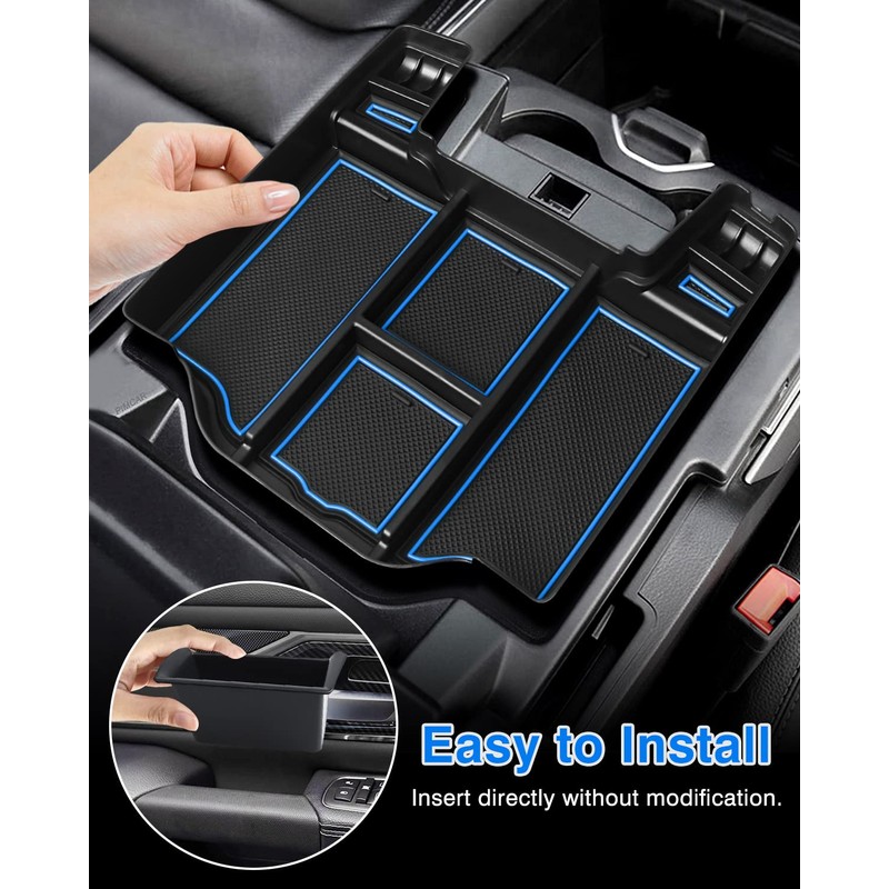 Karltys Center Console Organizer Tray Door Side Handle Storage Box