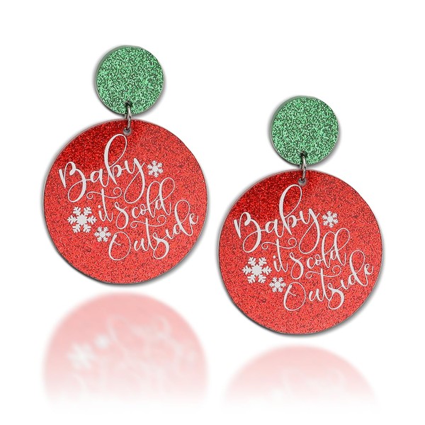 JeanBeau Christmas Red Ball Dangle Drop Earrings for Women Holiday