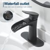 VOTON Black Bathroom Faucets Single Handle Waterfall Sink Faucet One