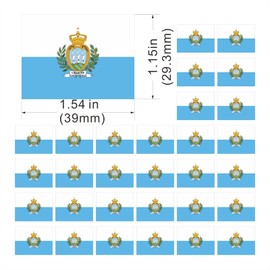 Womaha 30 Temporary San Marino Flag Tattoos Fans Face Tattoo Stickers for Adults Kids Group Activity Props