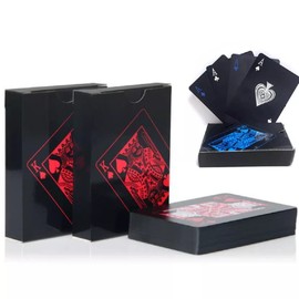 Rock Ridge Magic Luxury Black Plastic Water Proof Playing Cards (Red)